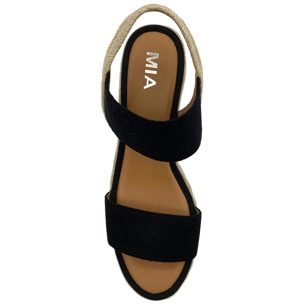 MIA Women's Brittni Wedged Woven Ankle Strap Sandals Black - Medium - Picture 2 of 3